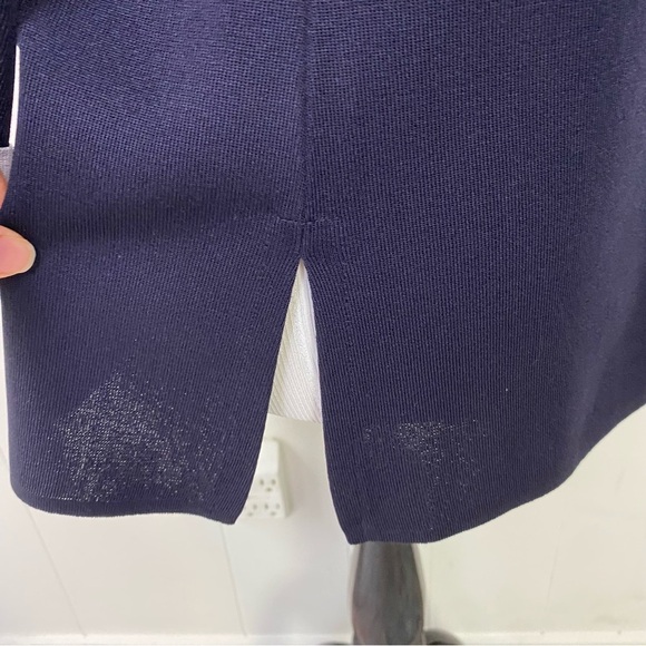 Exclusively Misook Open Cardigan Blazer Women's Navy Blue Light Purple Size S* - Picture 8 of 13